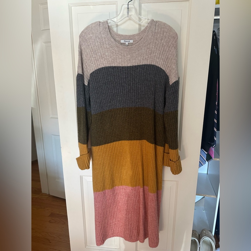 Madewell color block sweater dress size L